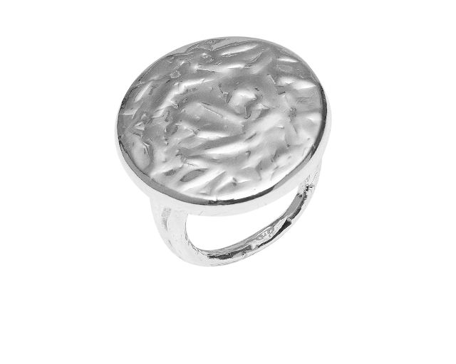Ring lulu silver with hammered round