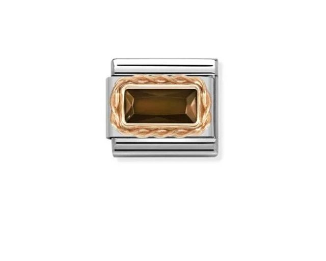 Fumè stone composable steel and rosè gold