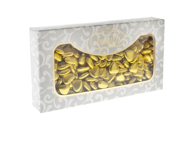 Chocolate heart dragees gold 1 kg