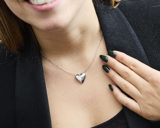 Necklace heart brass