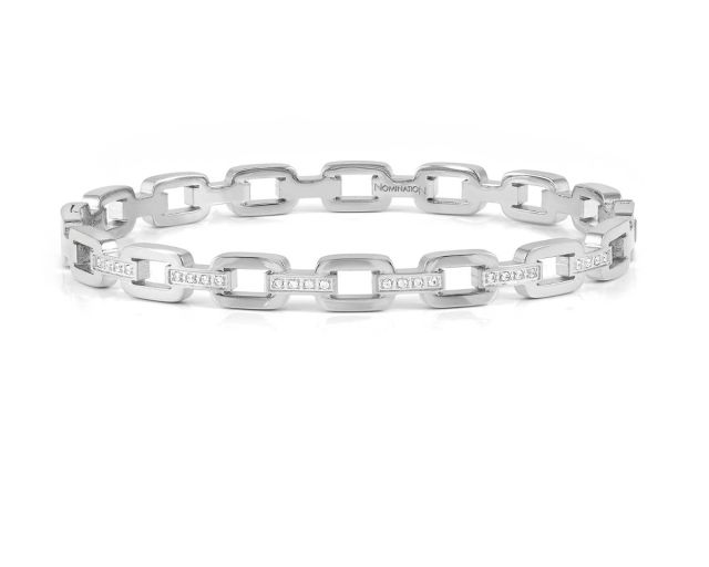 Bracelet pretty bangles steel chain with zircons