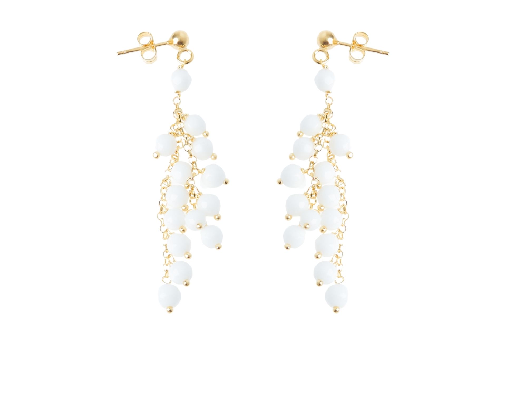 Orecchini Argento Dorato Con Agata Bianca Selezione Zanolli 183729 726or2863