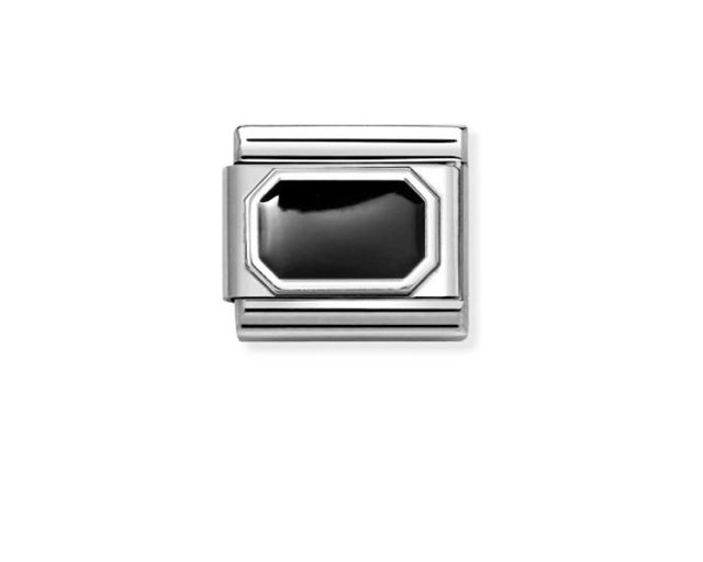 Rectangle composable steel silver and enamel