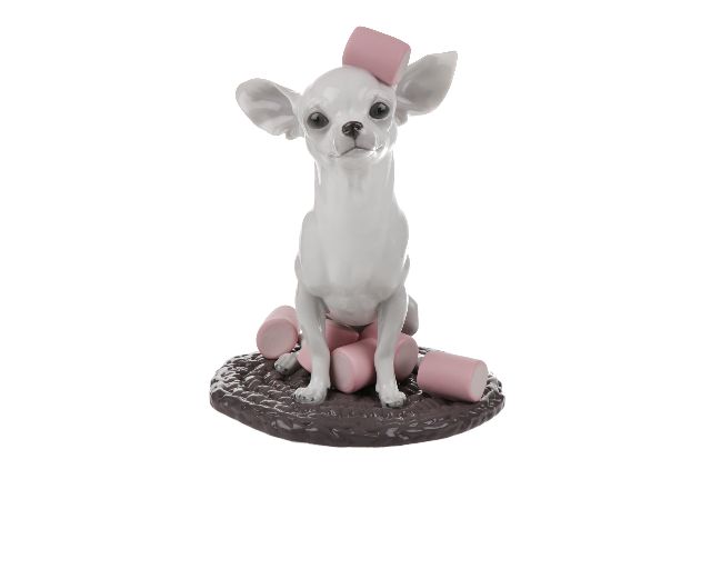 Chihuahua con marshmallows porcellana