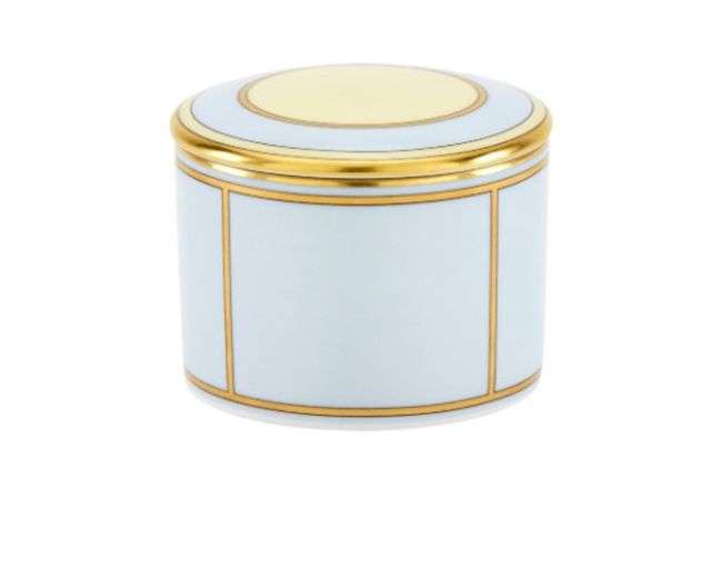 Scatola con coperchio diva porcellana celeste