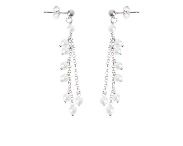 Orecchini argento con perle shell