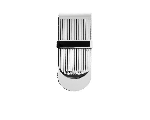 Money clip silver with black enamel
