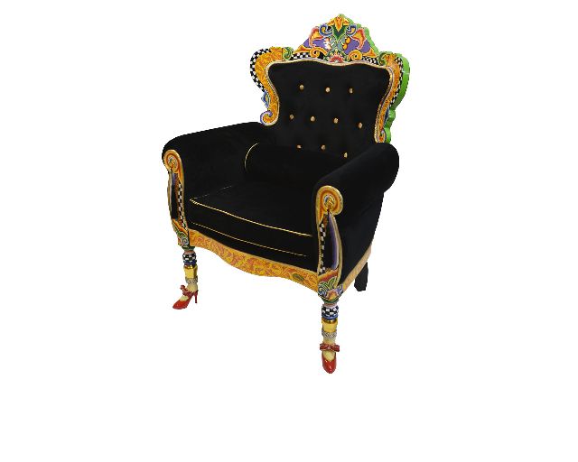 Throne black versailles hand painted