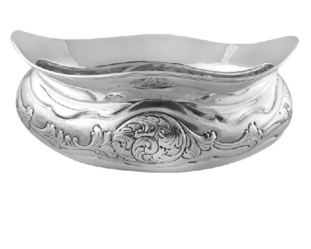Vasca ovale firenze argento con decoro foglie