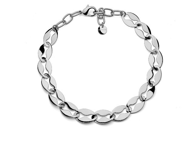 Collana dinamica in bronzo bianco