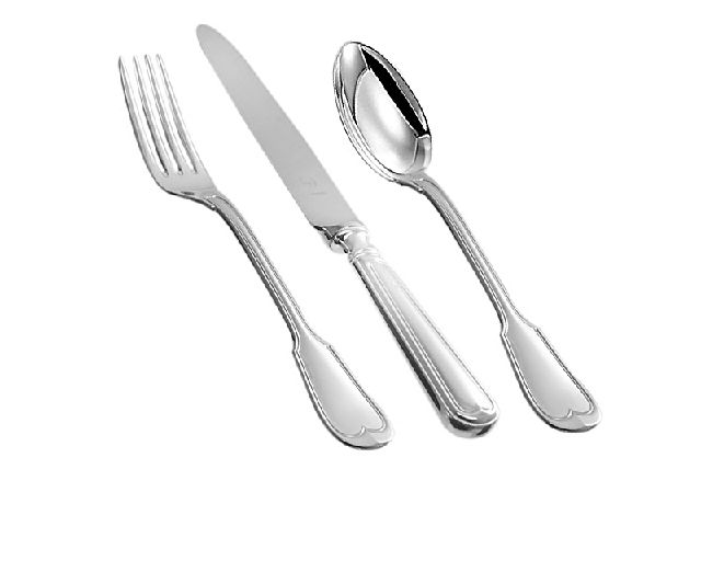 Cutlery set nickel silver 77 pieces in mauritian style