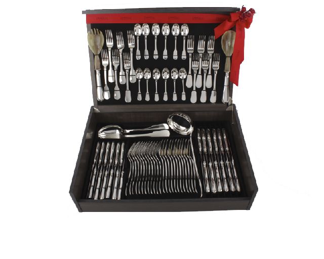 Cutlery Set Nickel Silver 77 Pieces In Mauritian Style Selezione Zanolli 2825 0176000mza