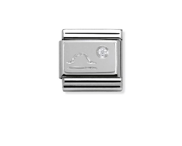 Libra composable steel silver and zircons