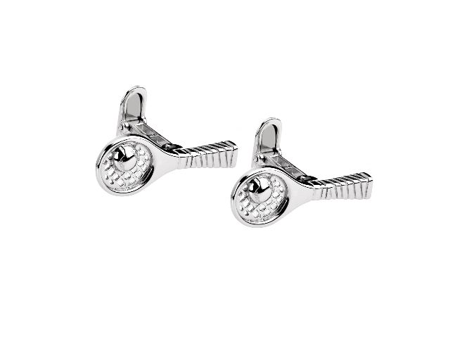 Cufflinks tennis racket silver