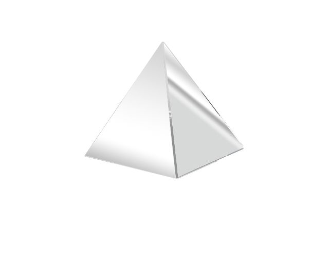 Fermacarte piramide in vetro