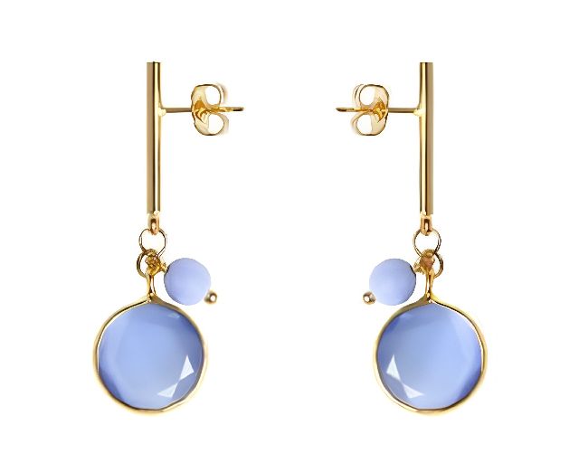 Earrings trace murano glass bluish