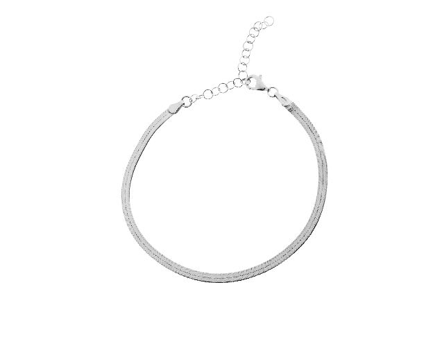 Cavigliera argento piatta