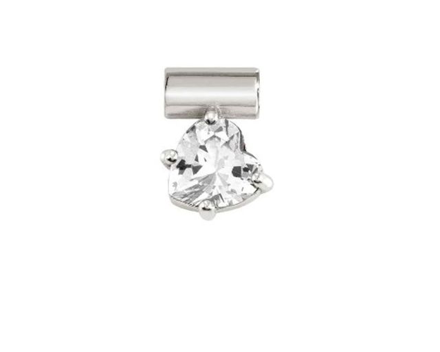 Pendant seimia silver heart with white zircon