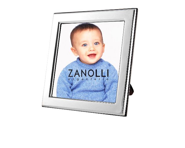 Cornice argento a fascia piana con angoli smussati