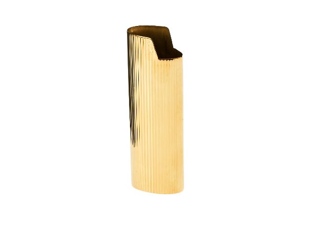 Porta Accendino Argento Dorato Rigato Selezione Zanolli 181579 5435776o