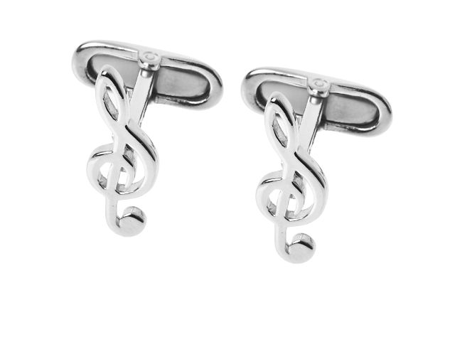 Gemelli argento platinato chiave di violino