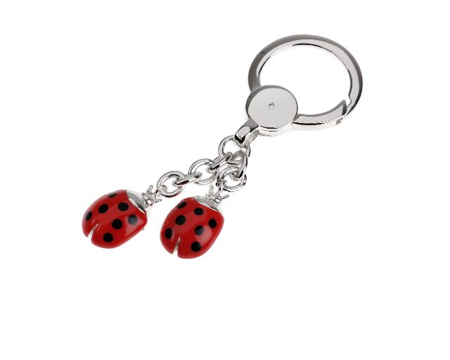 Portachiavi coccinelle argento