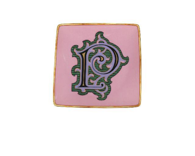 Plate alphabet porcelain letter p