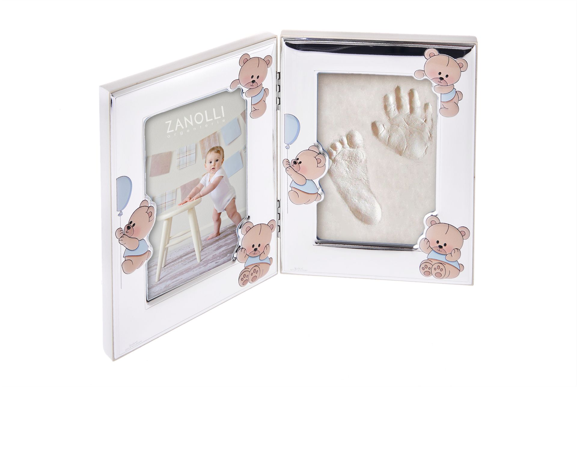 Cornice Orsetti Celesti Argento Pvd Con Kit Per Le Impronte Selezione Zanolli 173541 445731473lc