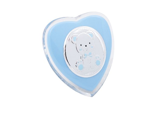Luce Notturna Orsetto Argento Pvd Cuore Celeste Selezione Zanolli 176550 875pu8607c