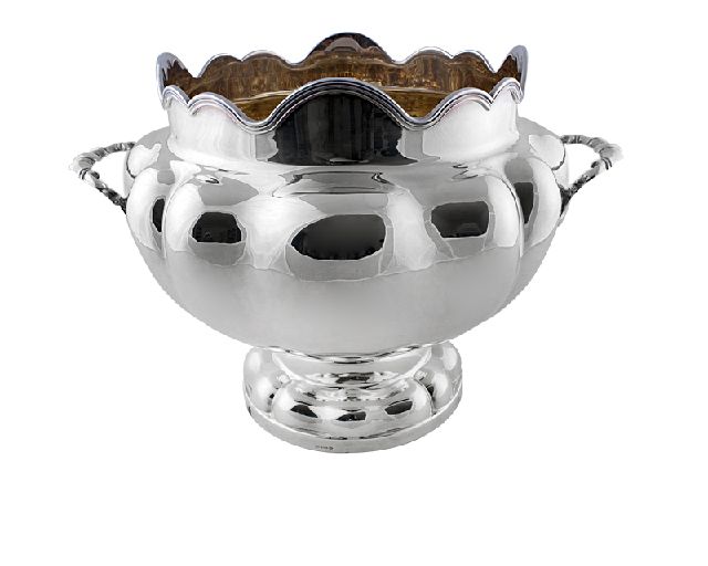 Centrotavola argento con interno dorato in stile settecento