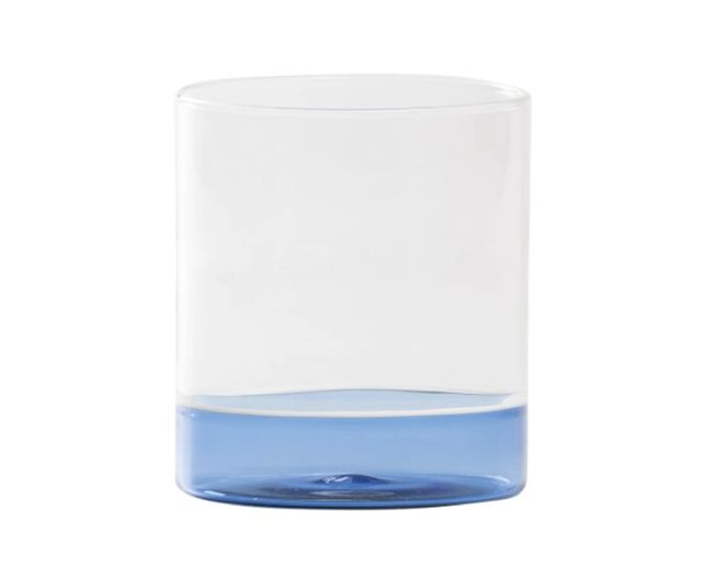 Bicchiere tumbler filo bianco bluino