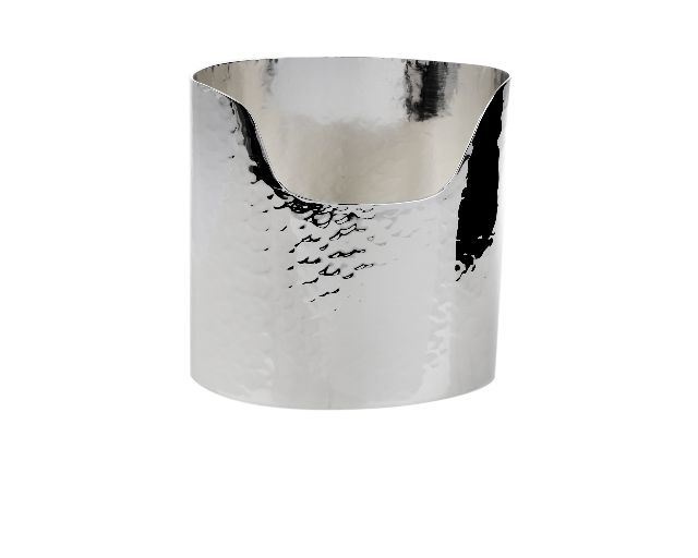 Portapenne easy silver plated battuto