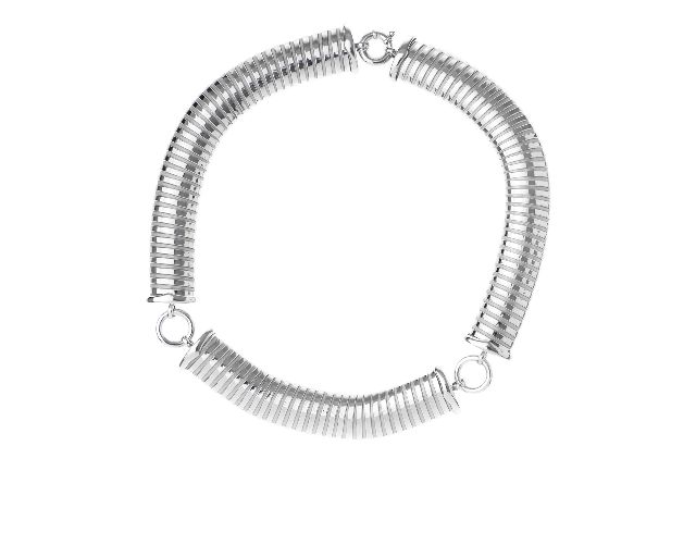 Necklace silver tubogas flat segments