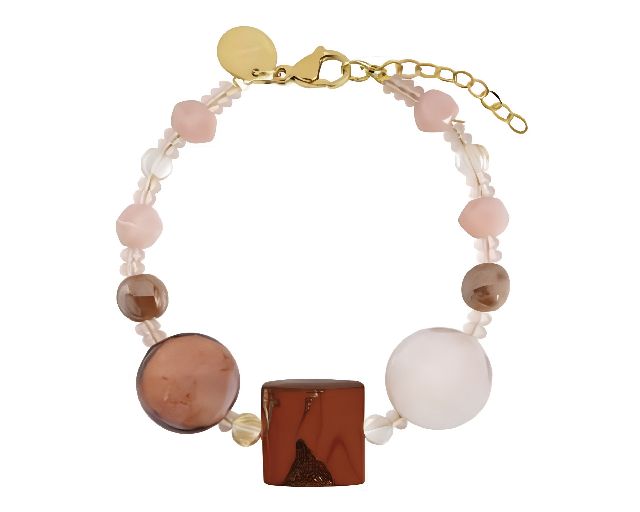 Bracciale frame vetro di murano marrone