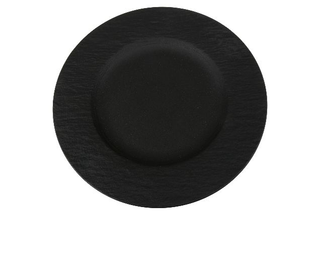Piatto piano manufacture rock porcellana nero