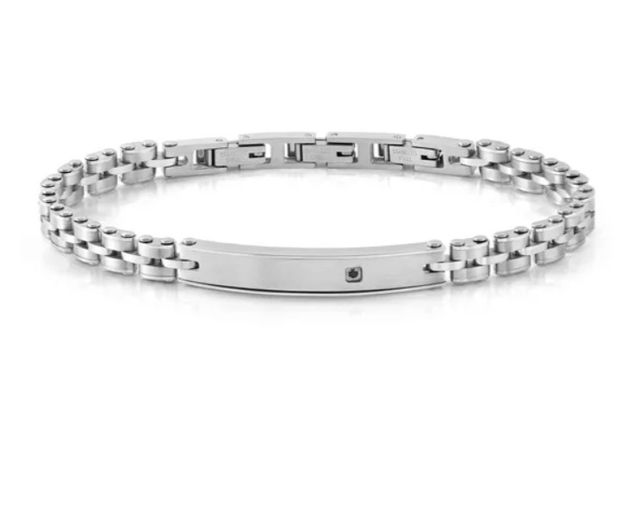 Bracelet strong steel with black diamond