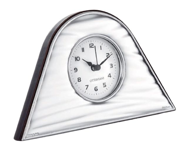 Table clock pvd silver with white dial