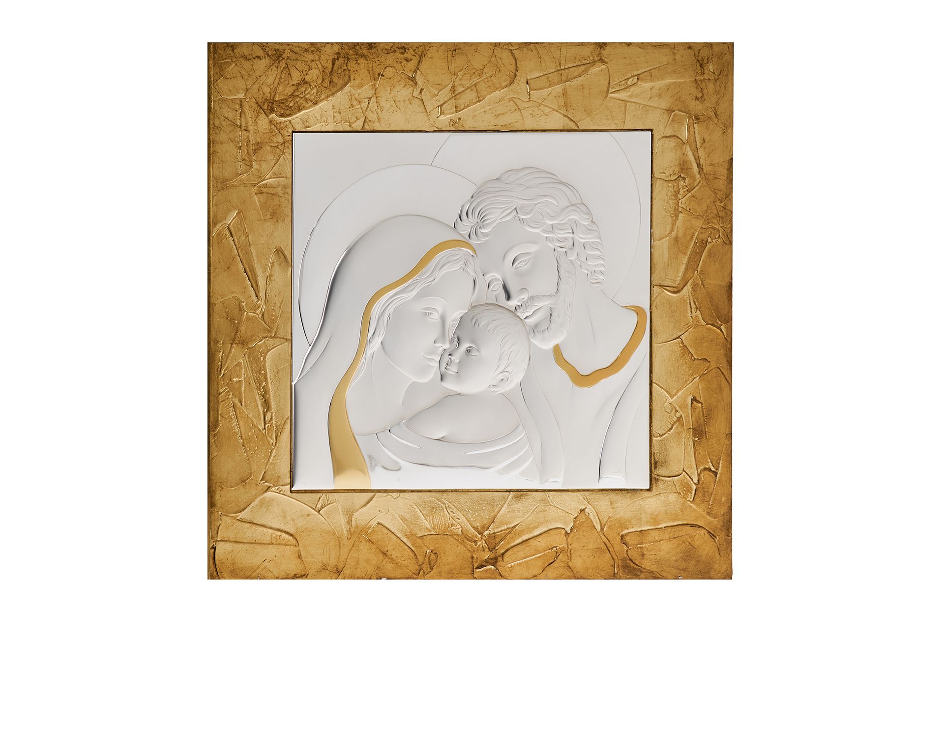 Holy Family Pvd Silver With Gold Frame Selezione Zanolli