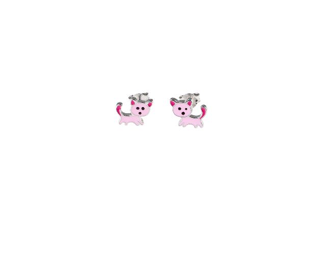Orecchini bimba gatti argento