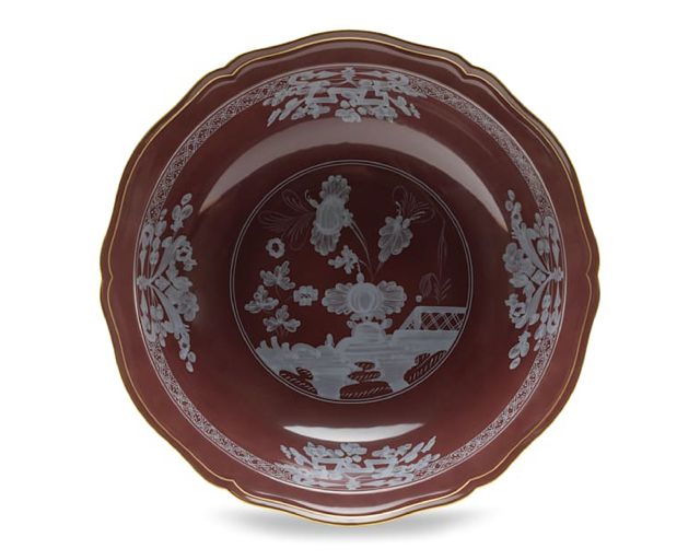 Vassoio Rotondo Fondo Oriente Italiano Castagna Porcellana Richard Ginori 189308 F00300vs210350b67