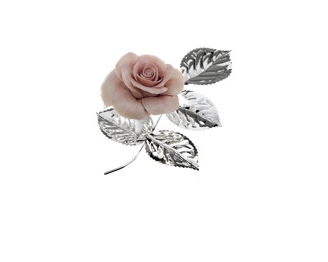 Bomboniera rosa capodimonte argento rosa