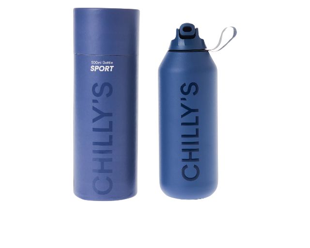 Thermal bottle steel whale blue