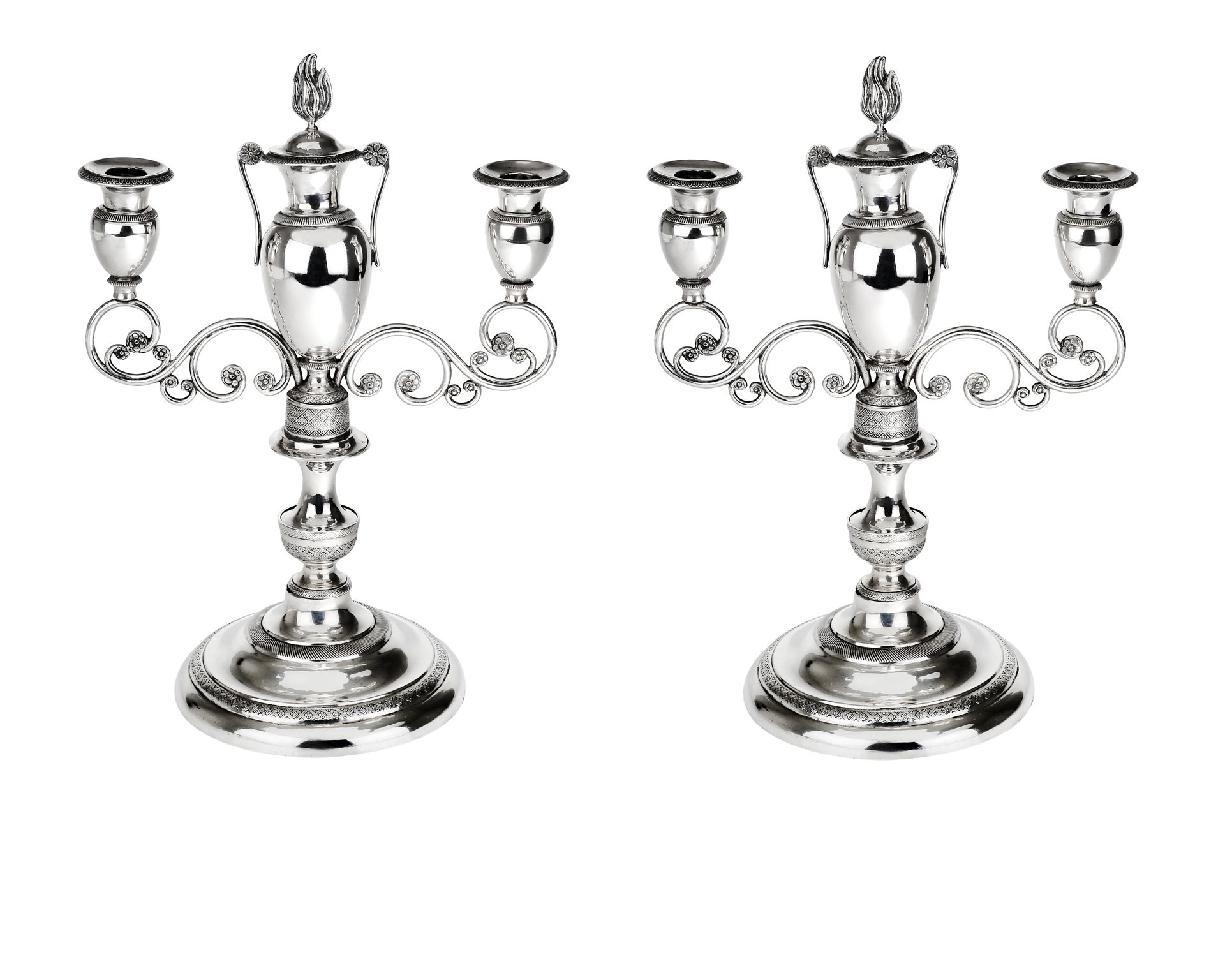 Couple Candelabrum Silver Genoa Ita 1824 1873 Selezione Zanolli 140579 V81182