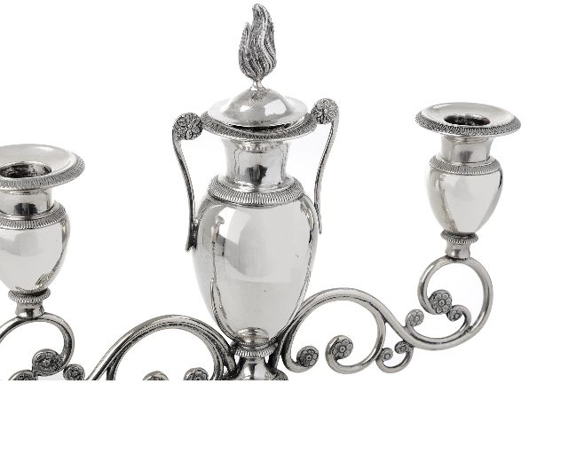 Couple Candelabrum Silver Genoa Ita 1824 1873 Selezione Zanolli 140579 V81182