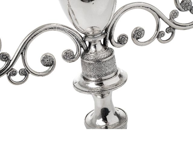 Couple Candelabrum Silver Genoa Ita 1824 1873 Selezione Zanolli 140579 V81182