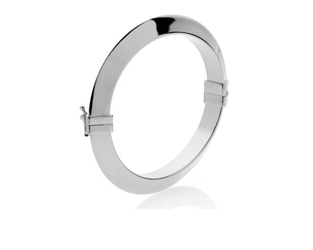 Rigid bracelet triangoli in white bronze