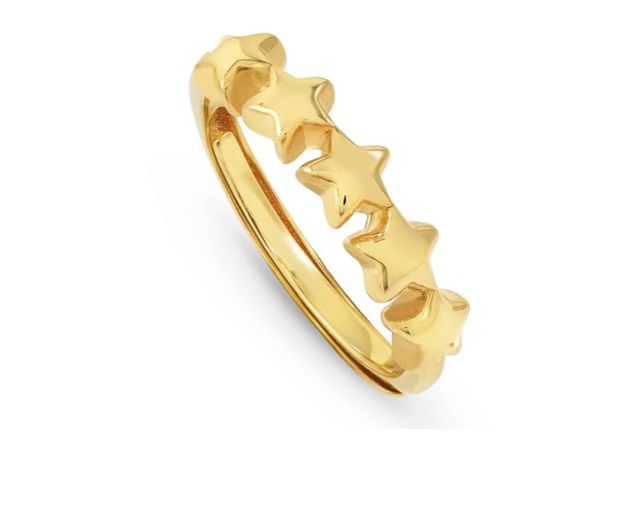 Ring armonica silver stars