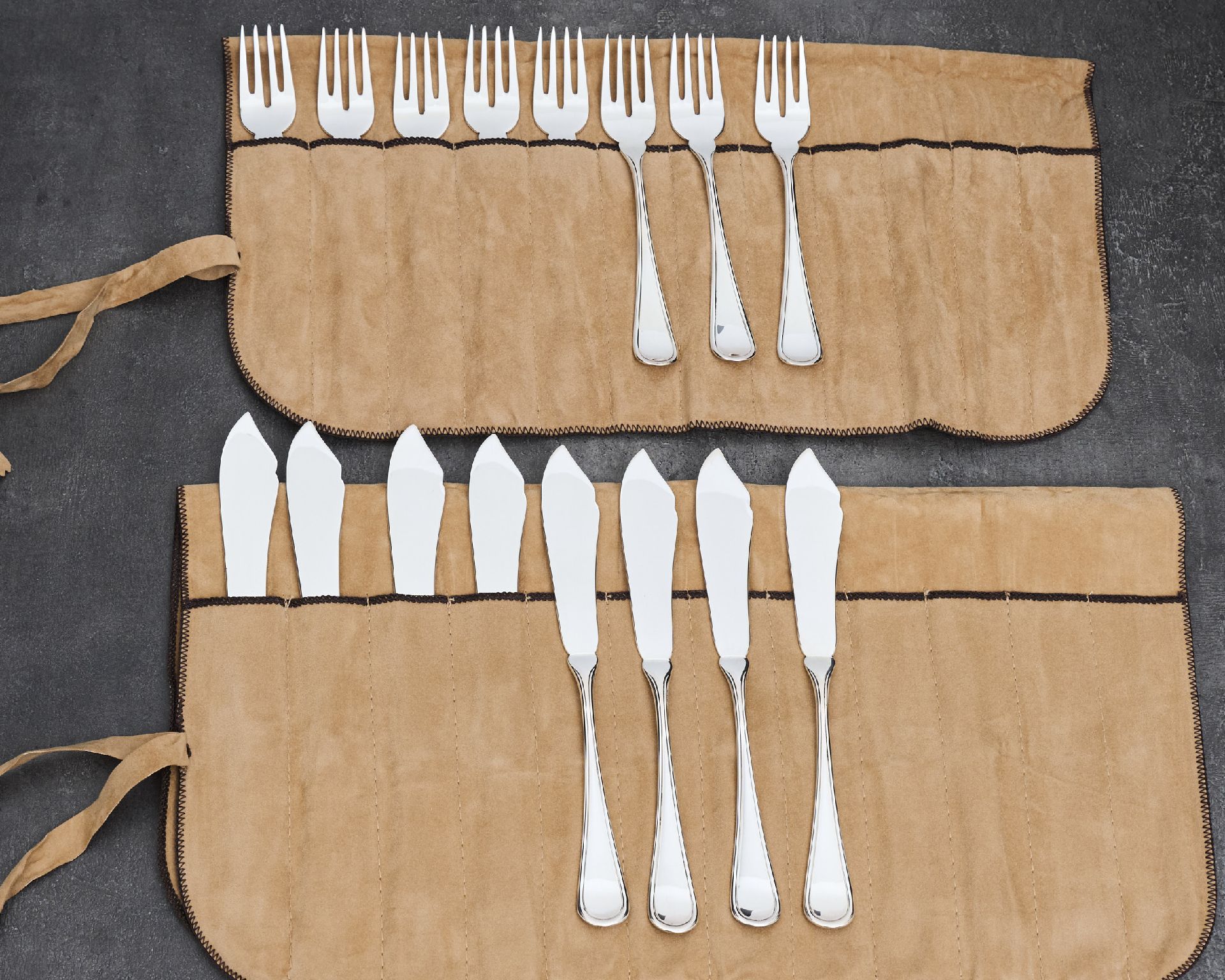 Set Posate Pesce Argento 16 Pezzi In Stile Inglese Usato Ricondizionato Zanolli Vintage 190521 Us0008744