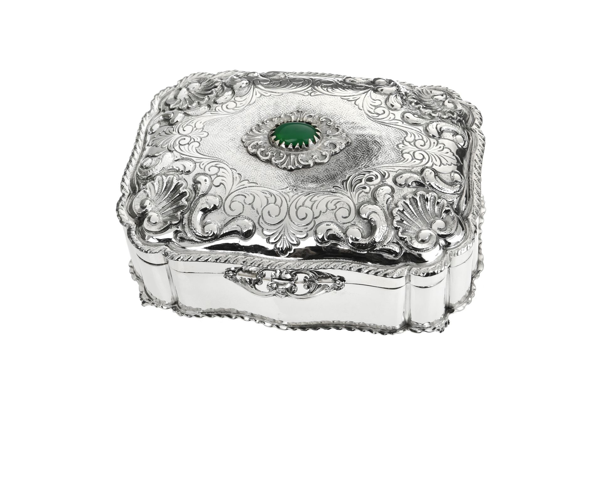 Cofanetto Portagioie Argento Con Pietra Verde Selezione Zanolli