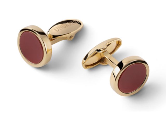 Cufflinks silver gold and carnelian
